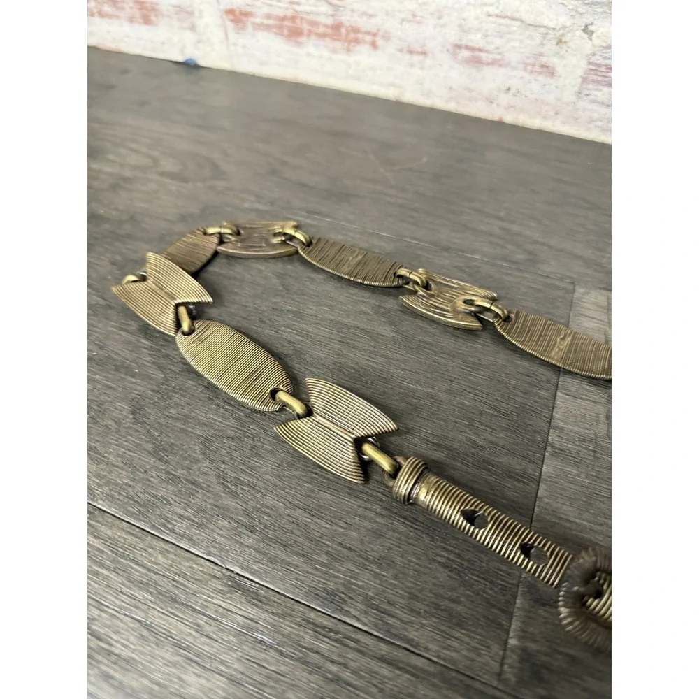 Vintage Heavy Brass African Inspired Cast Belt Linked‎ Beautiful Made In Italy